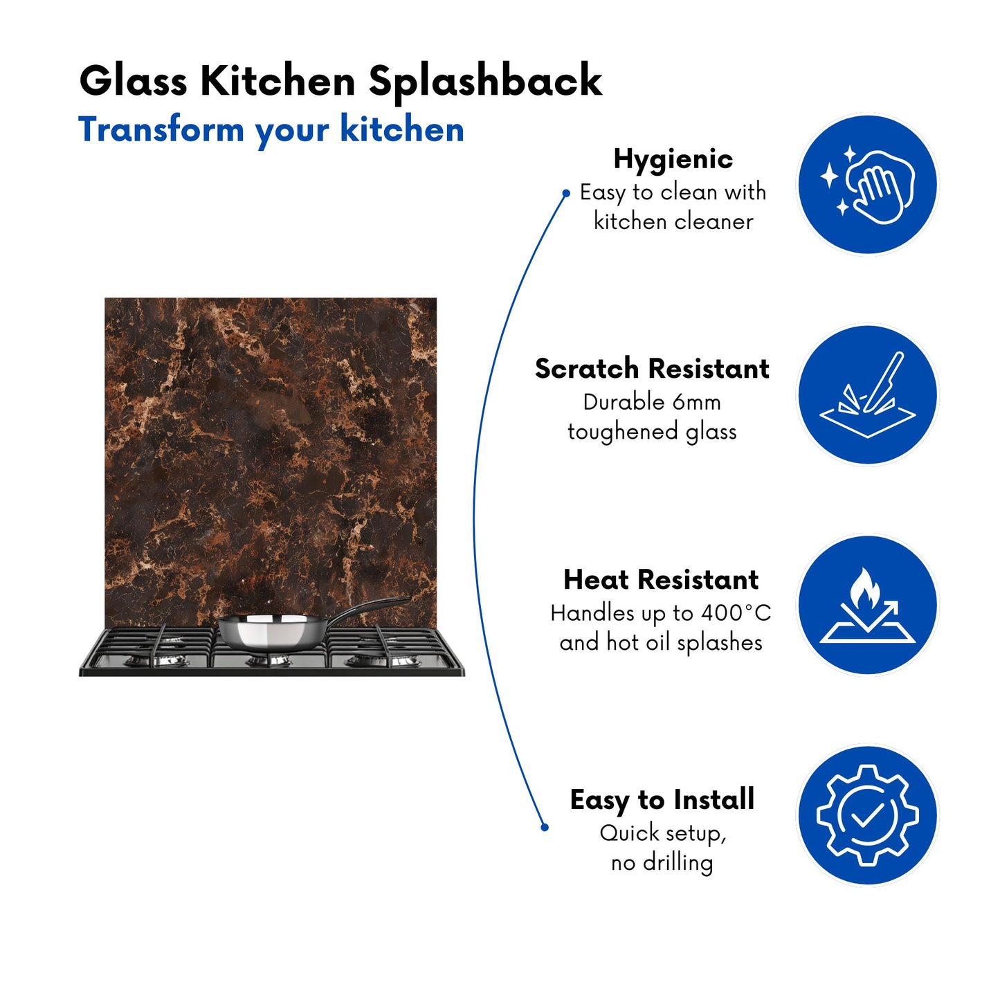 Browns Quartz Effect Kitchen Splashback