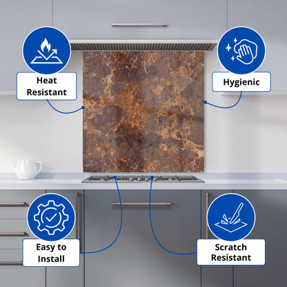 Brown Quartz Effect Kitchen Splashback