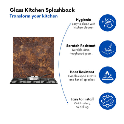 Brown Quartz Effect Kitchen Splashback