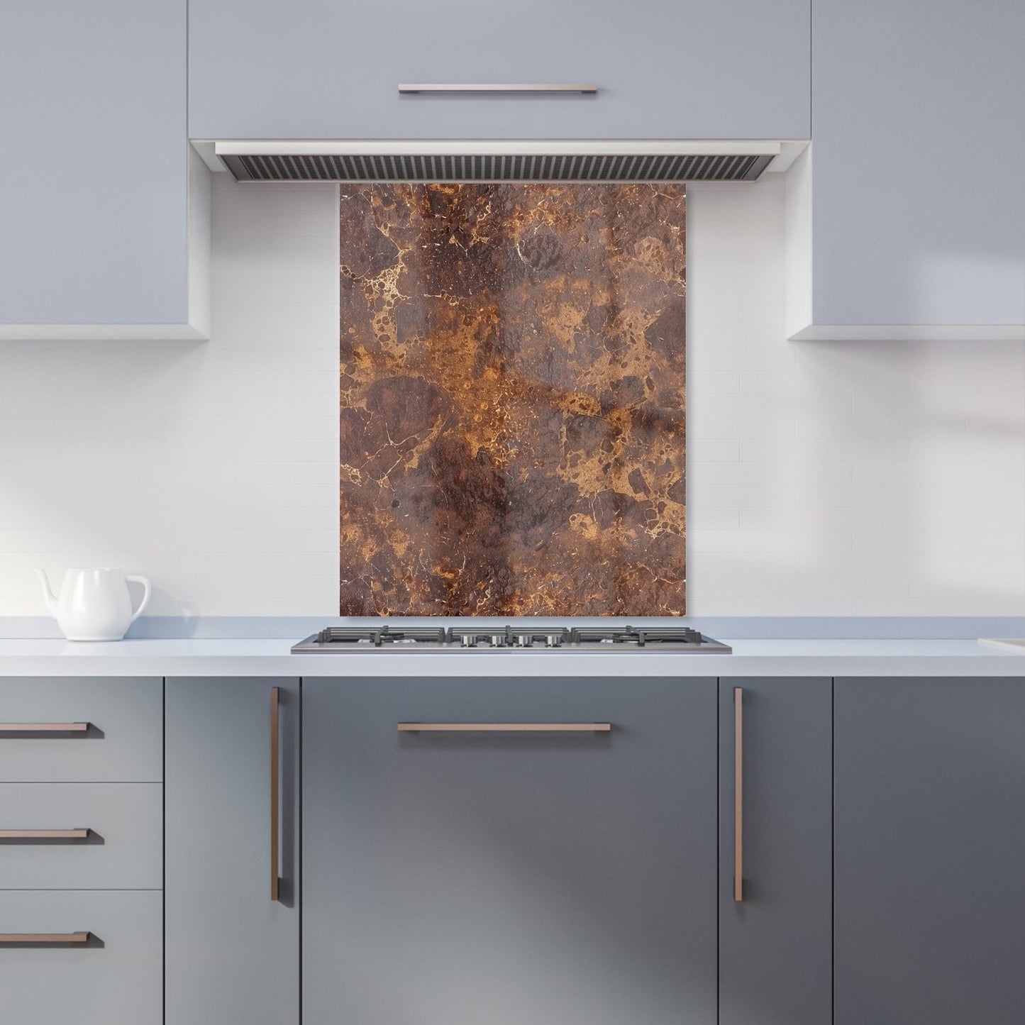 Brown Quartz Effect Kitchen Splashback