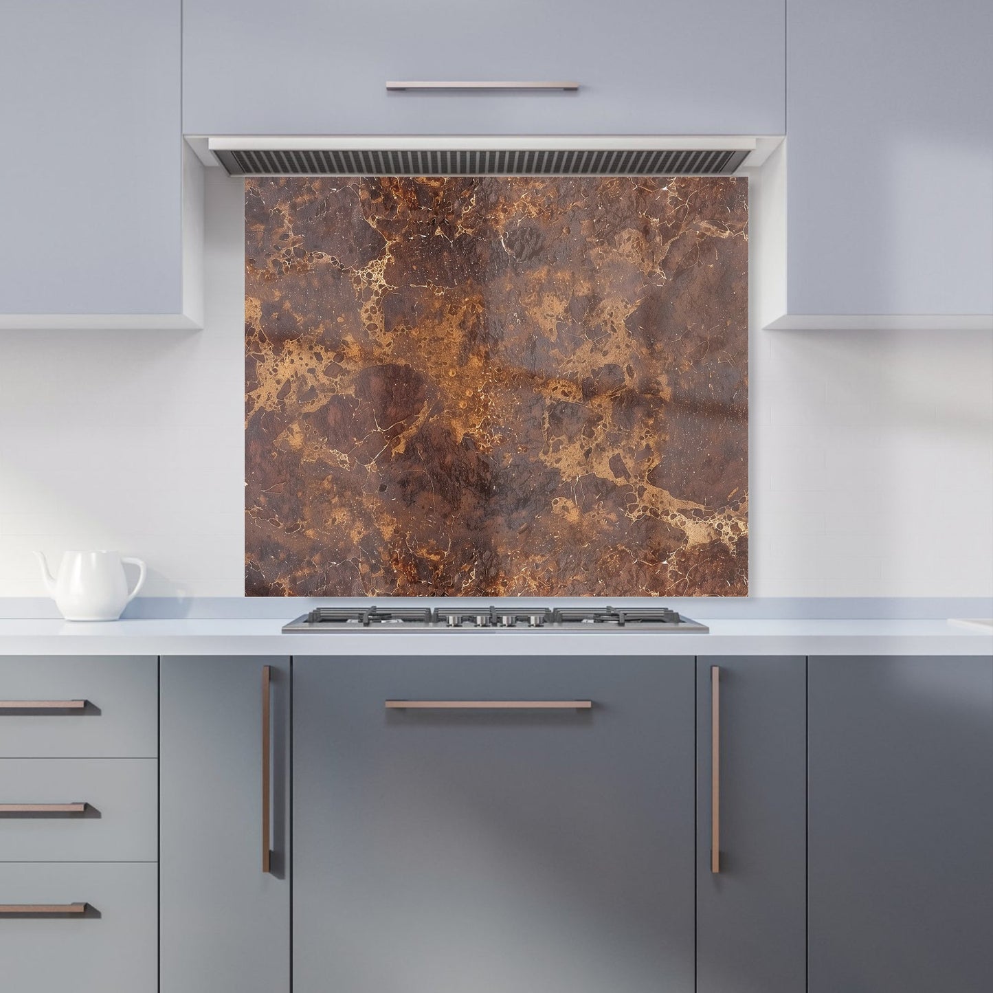 Brown Quartz Effect Kitchen Splashback