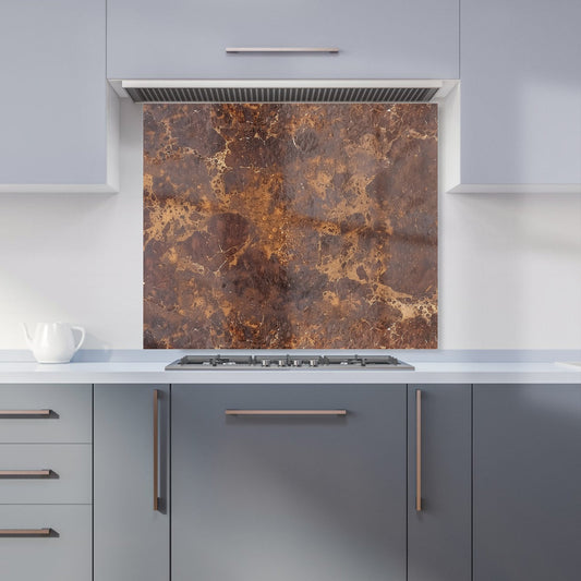 Brown Quartz Effect Kitchen Splashback