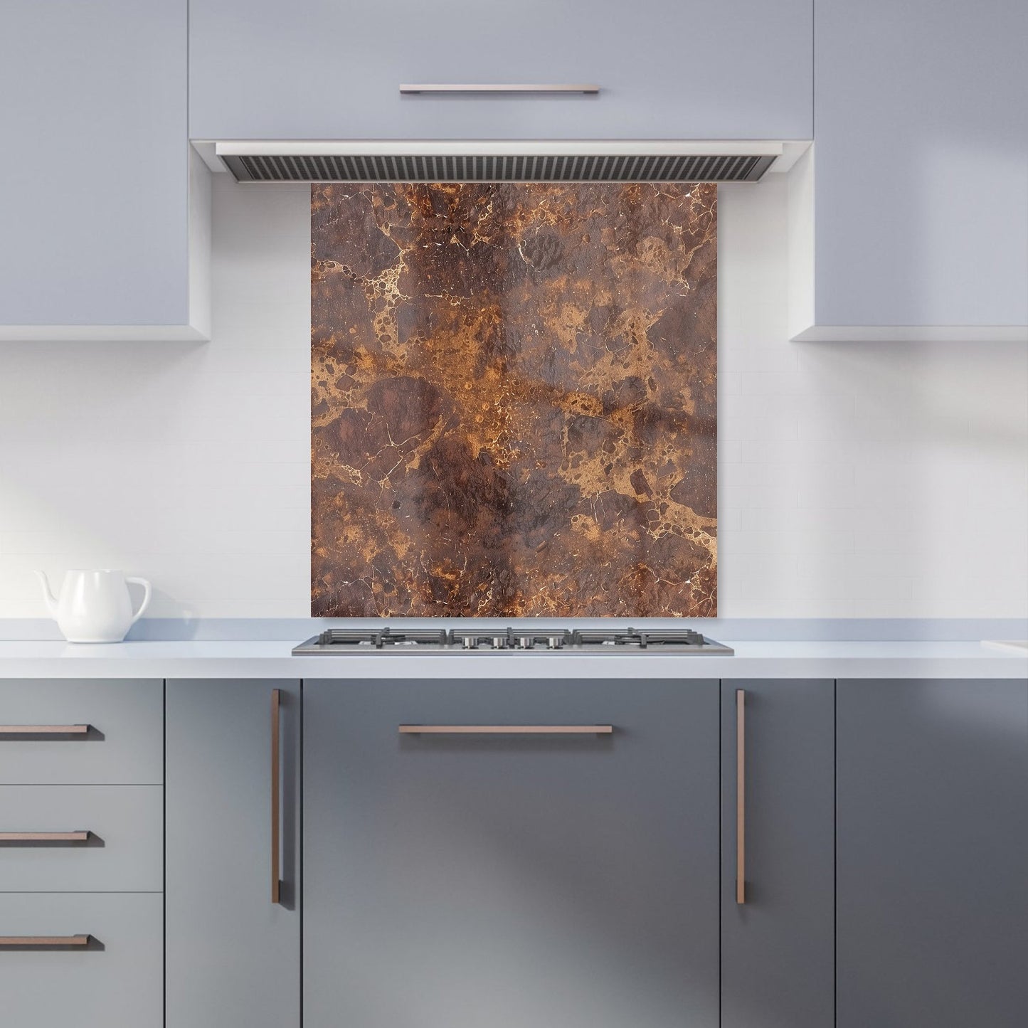 Brown Quartz Effect Kitchen Splashback
