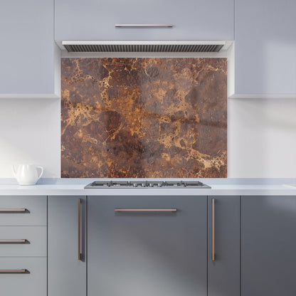 Brown Quartz Effect Kitchen Splashback