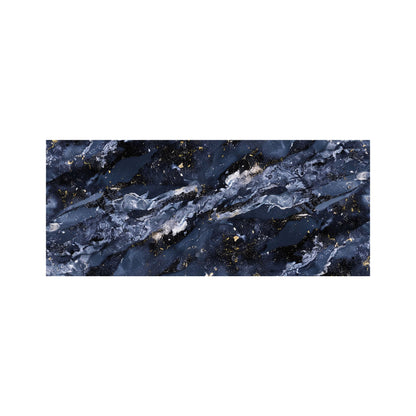 Deep Ocean Blue Quartz Effect Glass Bathroom Splashback