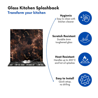Copper Quartz Effect Kitchen Splashback