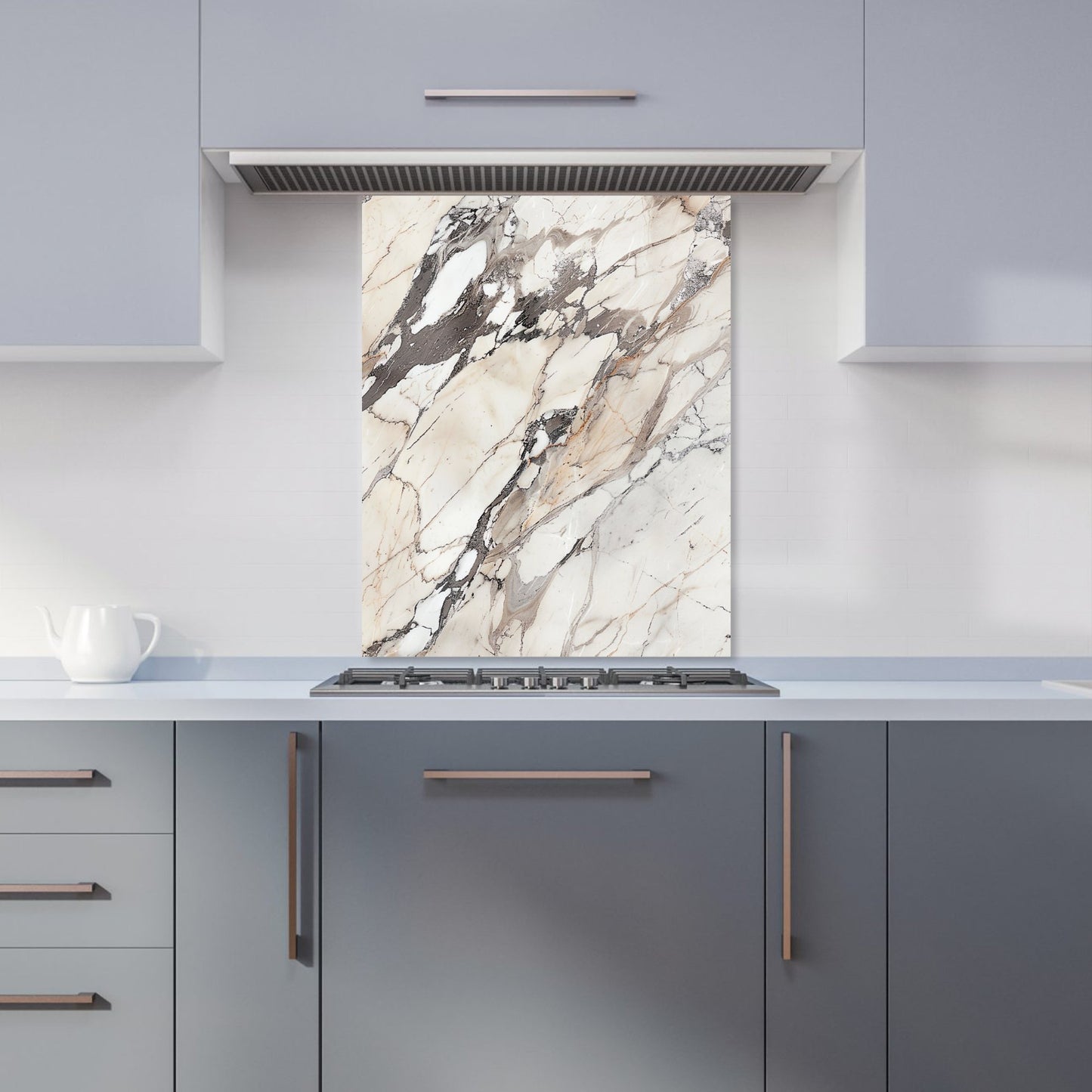 Off White Marble Effect Kitchen Splashback
