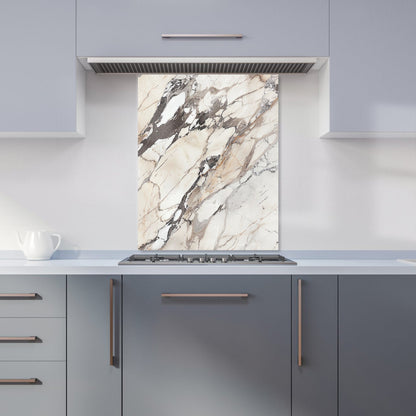 Off White Marble Effect Kitchen Splashback