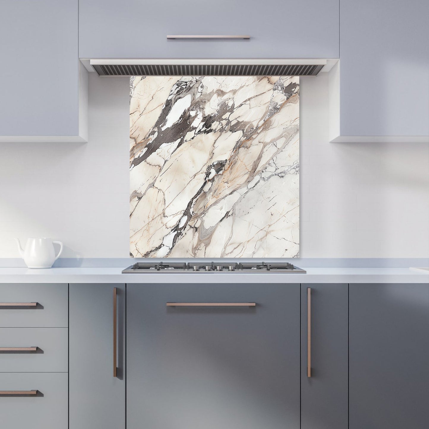 Off White Marble Effect Kitchen Splashback