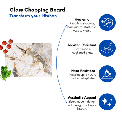Sleek Pale Marble Effect Chopping Board
