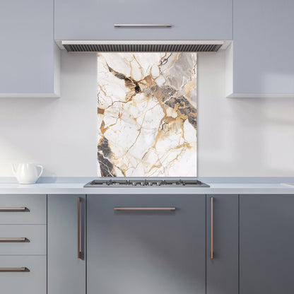 Sleek Pale Marble Effect Kitchen Splashback