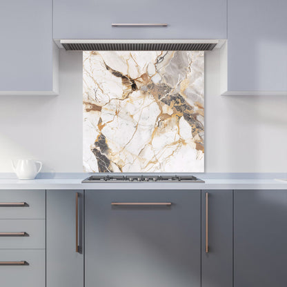 Sleek Pale Marble Effect Kitchen Splashback
