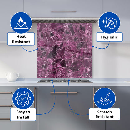 Damson Quartz Effect Kitchen Splashback