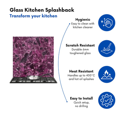 Damson Quartz Effect Kitchen Splashback
