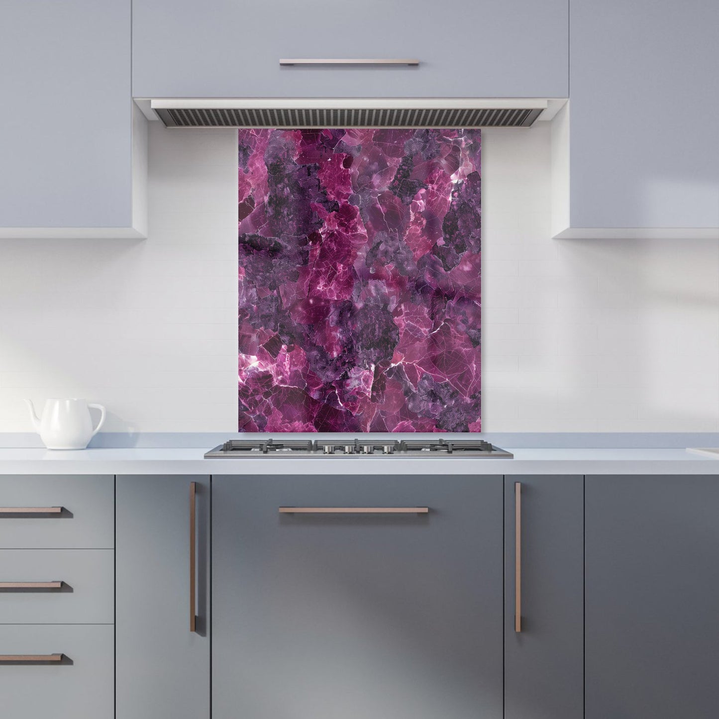 Cherry Quartz Effect Kitchen Splashback