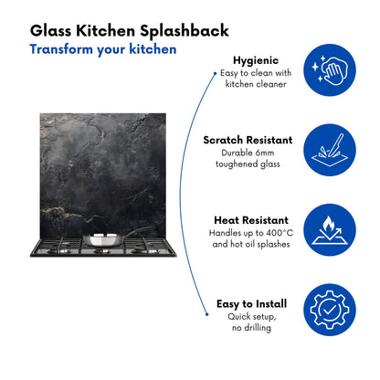 Dark Concrete Effect Kitchen Splashback