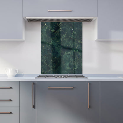 Deep Green Quartz Effect Kitchen Splashback