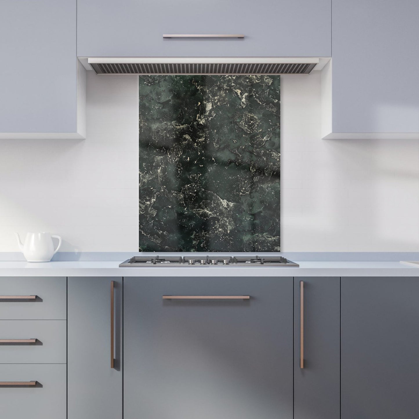 Shabby Green Quartz Effect Kitchen Splashback