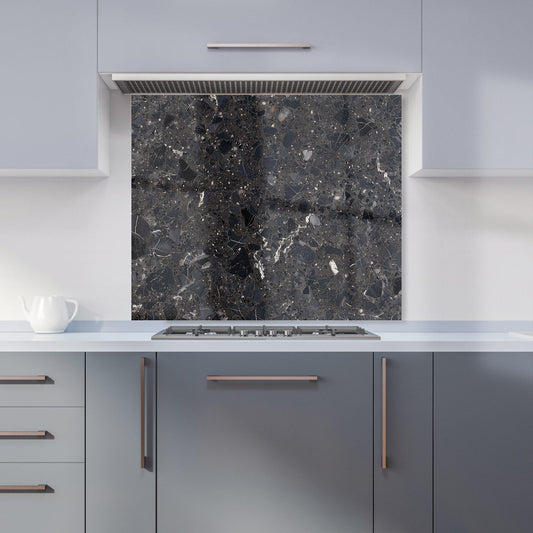 Dark Grey Quartz Effect Kitchen Splashback