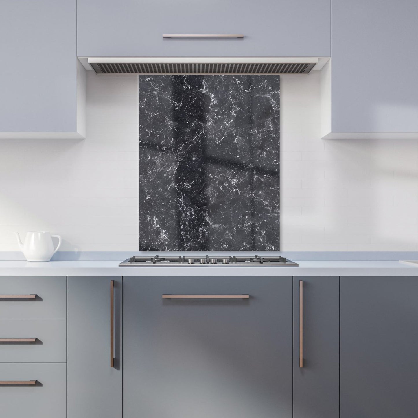 Deep Grey Quartz Effect Kitchen Splashback
