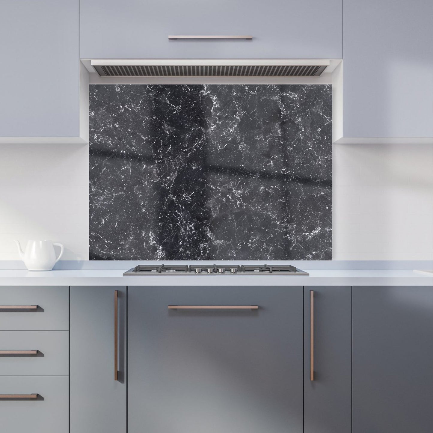 Deep Grey Quartz Effect Kitchen Splashback