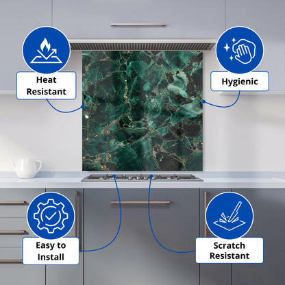 Green Quartz Effect Kitchen Splashback