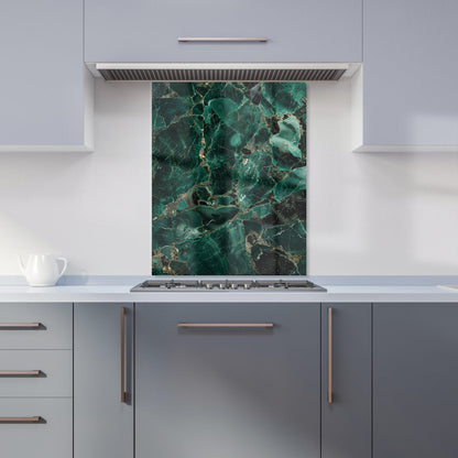 Green Quartz Effect Kitchen Splashback