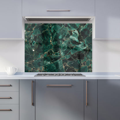 Green Quartz Effect Kitchen Splashback