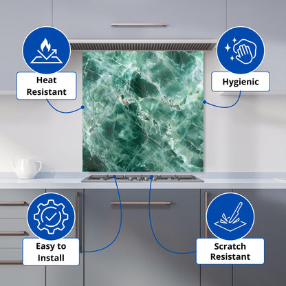 Light Green Quartz Effect Kitchen Splashback