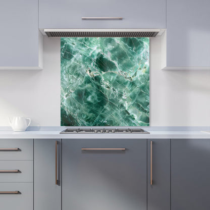 Light Green Quartz Effect Kitchen Splashback