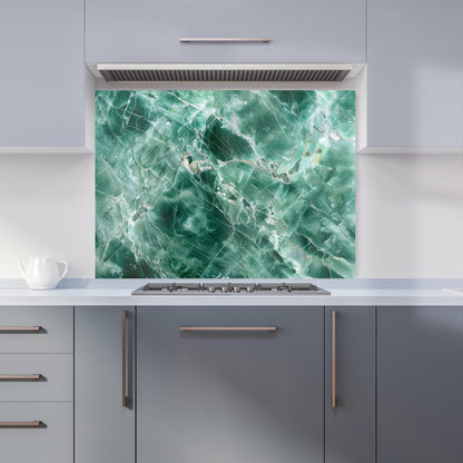 Light Green Quartz Effect Kitchen Splashback