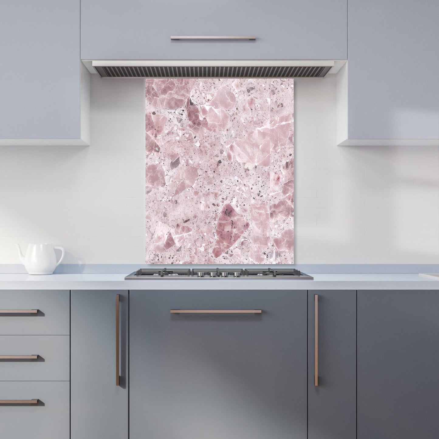 Dusty Pink Quartz Effect Kitchen Splashback
