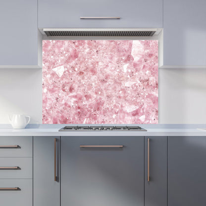 Pink Quartz Effect Kitchen Splashback