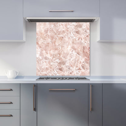 Polished Pale Pink Quartz Effect Kitchen Splashback