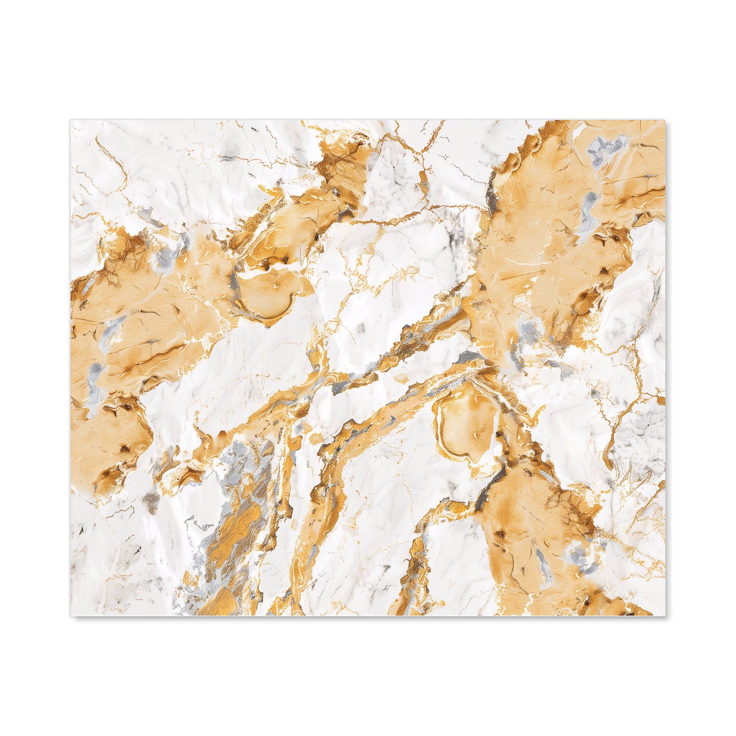 White And Gold Quartz Effect Kitchen Splashback