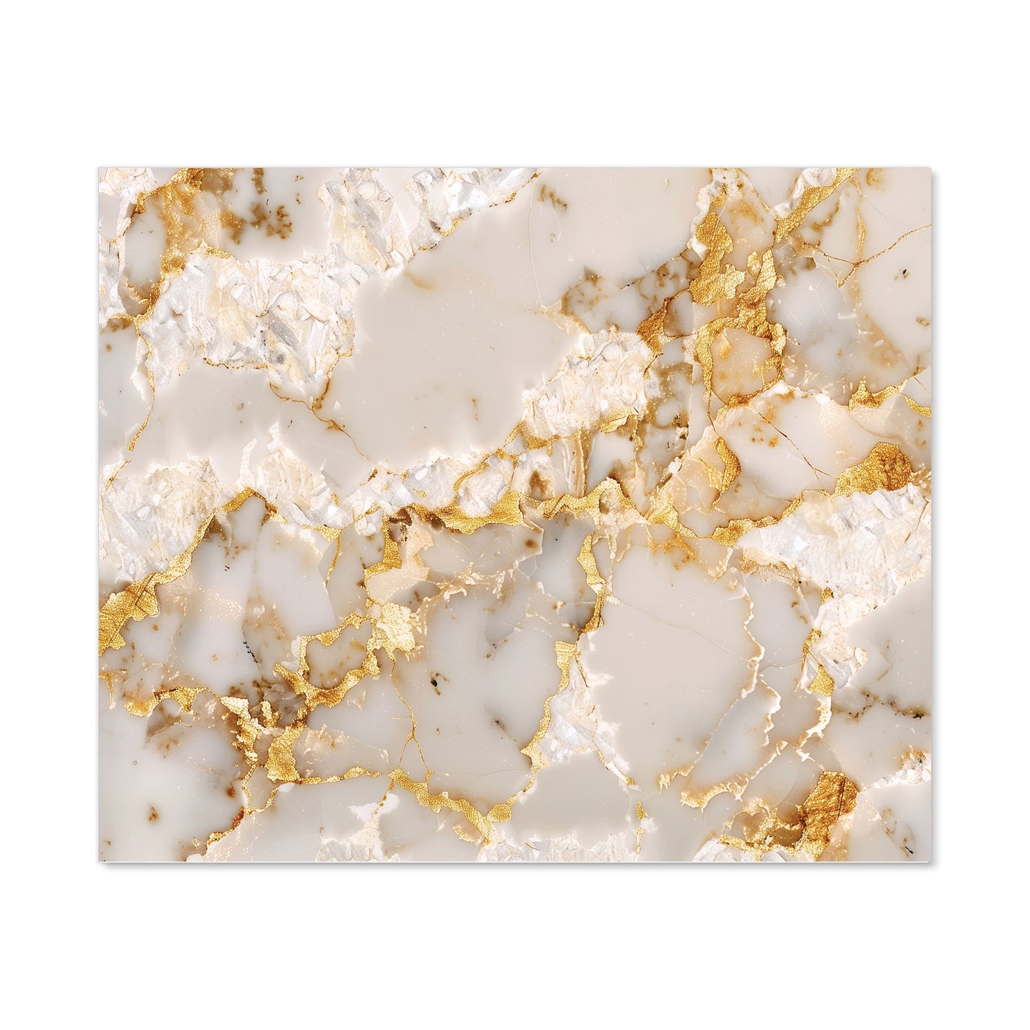 Gold And White Quartz Effect Kitchen Splashback