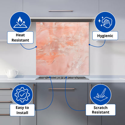 Pink Grunge Effect Kitchen Splashback