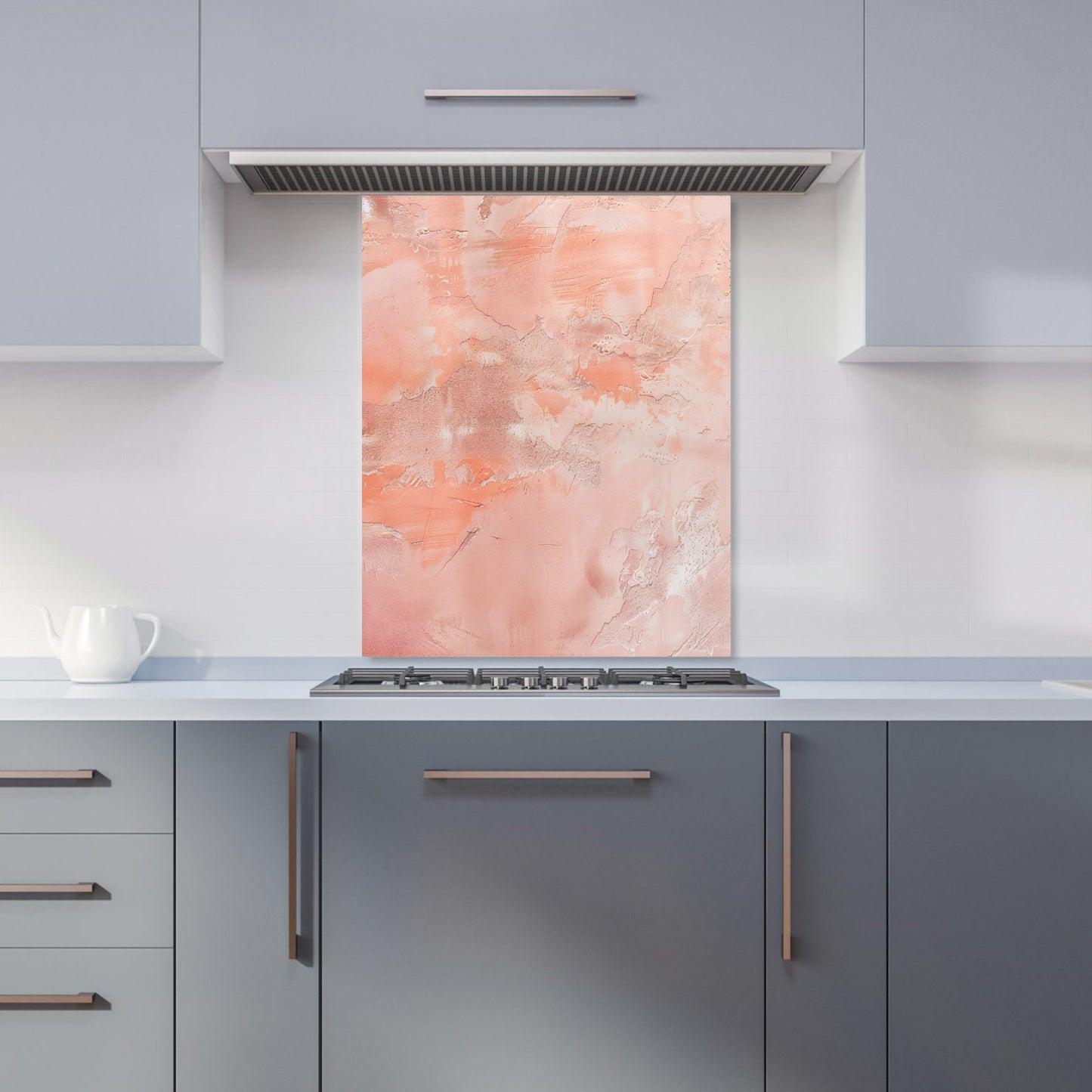 Pink Grunge Effect Kitchen Splashback