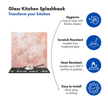 Minimalistic Pink Grunge Effect Kitchen Splashback