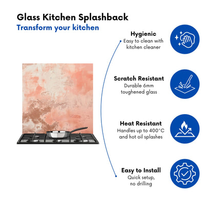 Hapless Pink Grunge Effect Kitchen Splashback