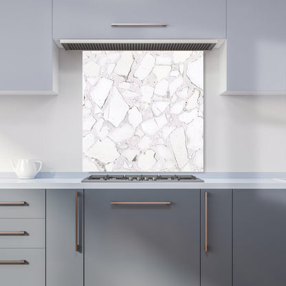 Chunky White Quartz Effect Kitchen Splashback