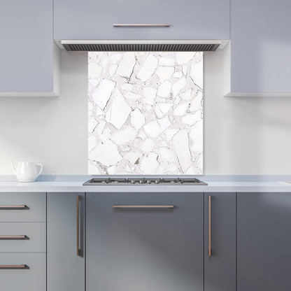 Chunky White Quartz Effect Kitchen Splashback