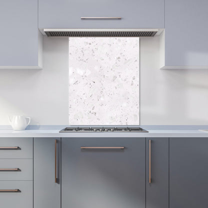 Icy White Quartz Effect Kitchen Splashback
