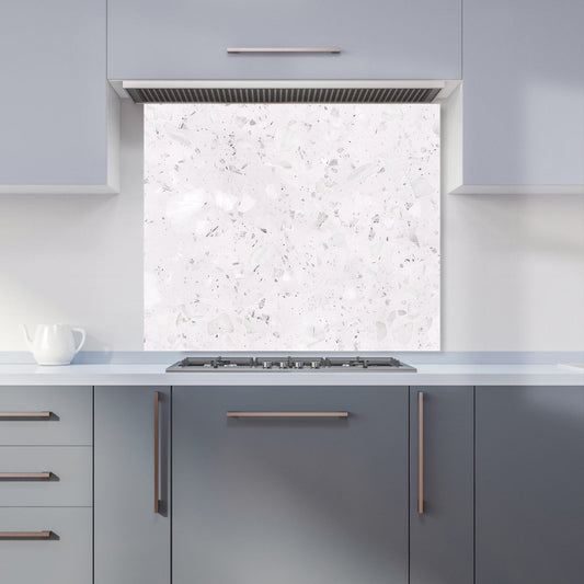 Icy White Quartz Effect Kitchen Splashback