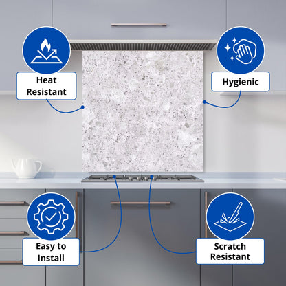 Light Grey Quartz Effect Kitchen Splashback