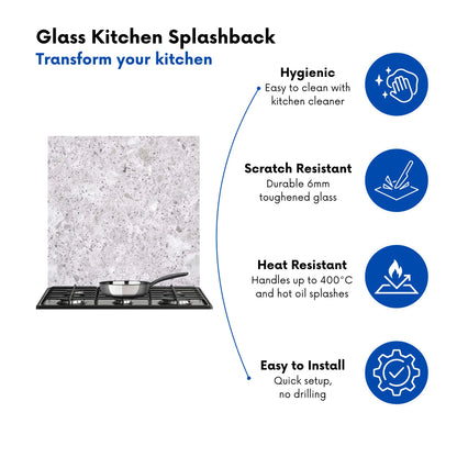 Light Grey Quartz Effect Kitchen Splashback