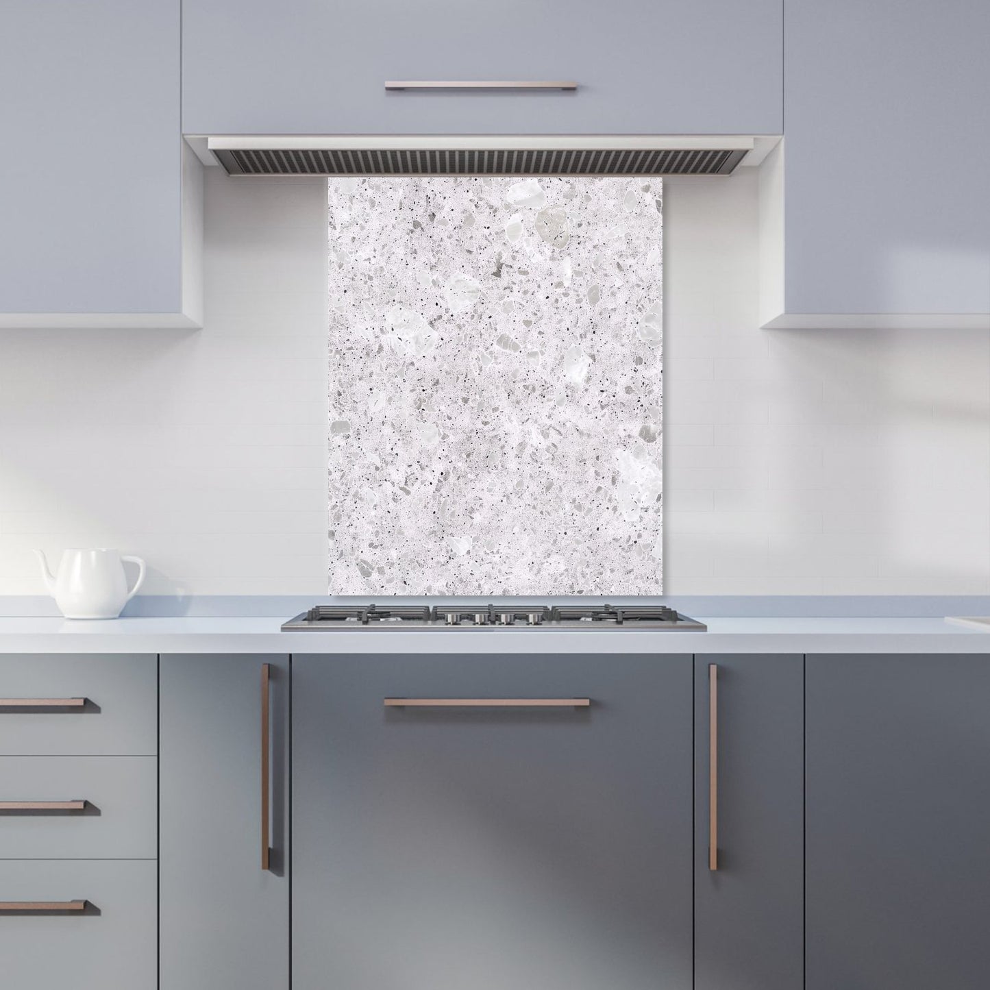 Light Grey Quartz Effect Kitchen Splashback