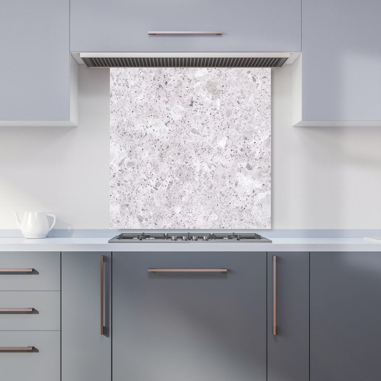 Light Grey Quartz Effect Kitchen Splashback