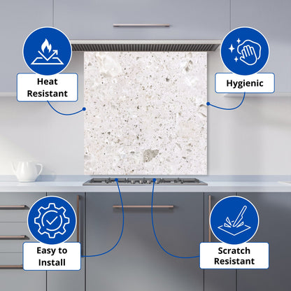 Off Grey Quartz Effect Kitchen Splashback