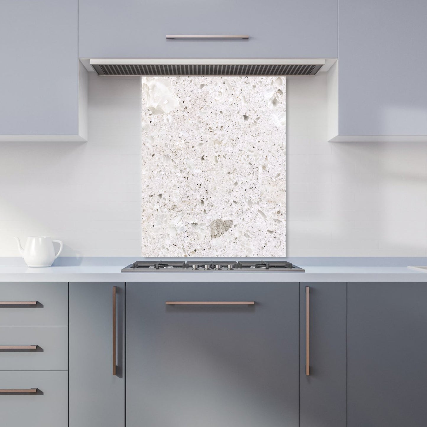 Off Grey Quartz Effect Kitchen Splashback